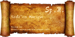 Szűcs Marina névjegykártya