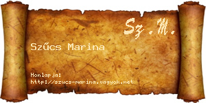 Szűcs Marina névjegykártya