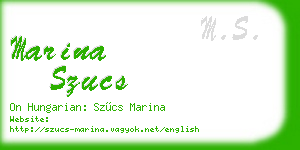marina szucs business card